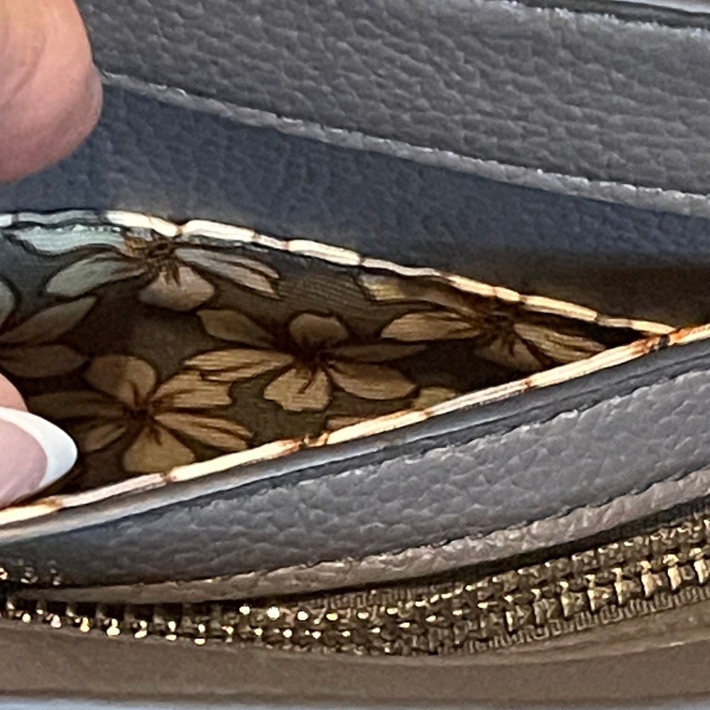 Vera Bradley East West Tote Bag Gray Floral Interior Work Travel Everyday‎ - Picture 4 of 13